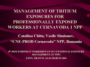 MANAGEMENT OF TRITIUM EXPOSURES FOR PROFESSIONALLY EXPOSED WORKERS
