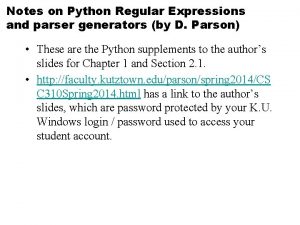 Regular expression python generator