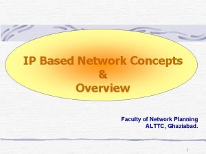 IP Based Network Concepts Overview Faculty of Network