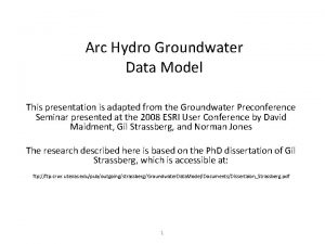 Arc hydro groundwater