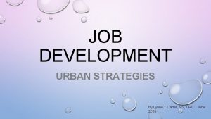 Urban strategies jobs