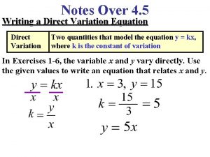 What is direct variation What is direct variation