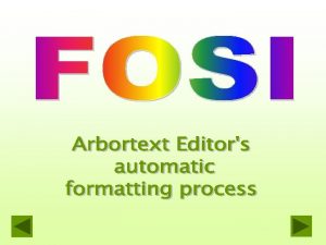 FOSI for screen and print u A screen FOSI for screen and print u A screen