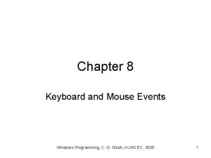 Mouse events in windows programming Mouse events in windows programming