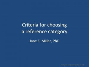 What is a reference category