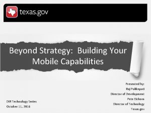 Mobile capabilities strategies