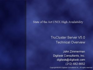 State of the Art UNIX High Availability Tru