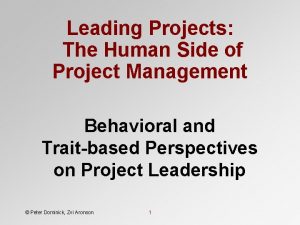 Leading Projects The Human Side of Project Management