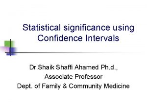 Importance of confidence interval