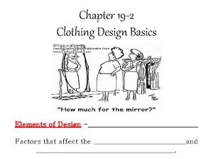Basics of clothing design