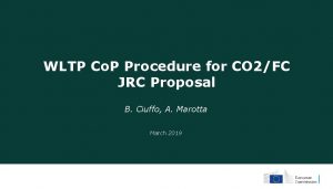 WLTP Co P Procedure for CO 2FC JRC