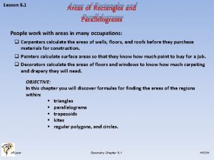 Lesson 8.1 areas of rectangles and parallelograms answers