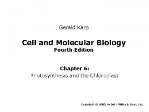 Gerald Karp Cell and Molecular Biology Fourth Edition