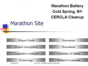 Marathon Battery Cold Spring NY CERCLA Cleanup Marathon