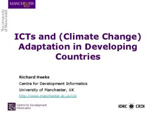 ICTs and Climate Change Adaptation in Developing Countries
