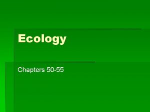 Ecology Chapters 50 55 Review of Ecology Vocab