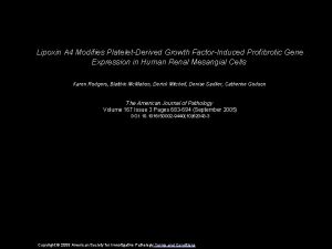 Lipoxin A 4 Modifies PlateletDerived Growth FactorInduced Profibrotic