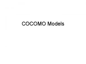 Cocomo model formula