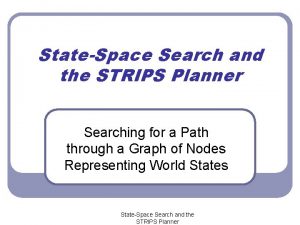 StateSpace Search and the STRIPS Planner Searching for