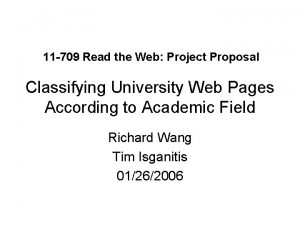 11 709 Read the Web Project Proposal Classifying