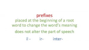 Legible prefix