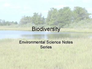 Biodiversity Environmental Science Notes Series What is Biodiversity