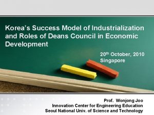 Koreas Success Model of Industrialization and Roles of