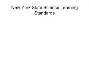 New york state learning standards science