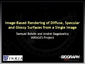 ImageBased Rendering of Diffuse Specular and Glossy Surfaces