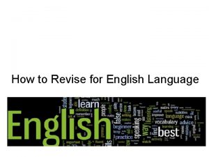 How to revise for english language