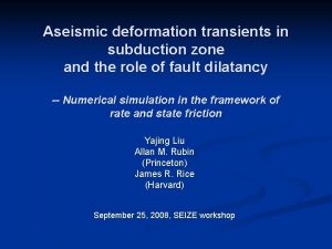 Aseismic deformation transients in subduction zone and the