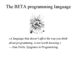 Beta programming language