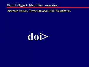 Digital object identifier