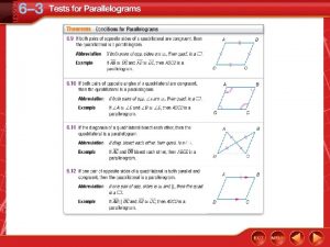 Identify Parallelograms Determine whether the quadrilateral is a