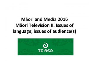 Mori and Media 2016 Mori Television II Issues