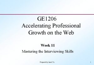 GE 1206 Accelerating Professional Growth on the Web