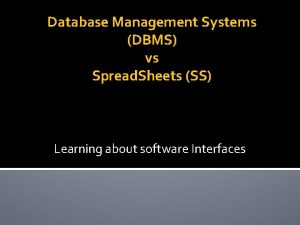 Difference between spreadsheet and database