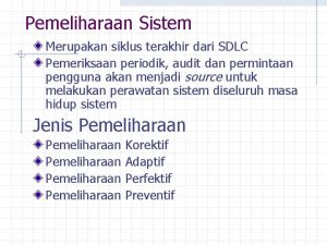 Prosedur pemeliharaan sistem