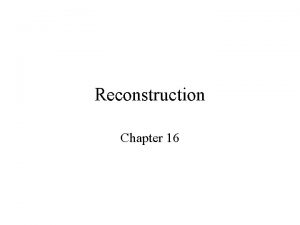 Reconstruction Chapter 16 The Reconstruction Problems Charleston SC