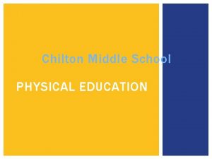 Chilton Middle School PHYSICAL EDUCATION WHAT DO I