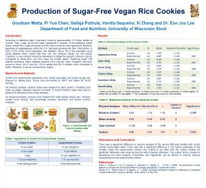 Production of SugarFree Vegan Rice Cookies Goutham Matta