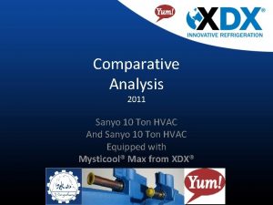 Comparative Analysis 2011 Sanyo 10 Ton HVAC And