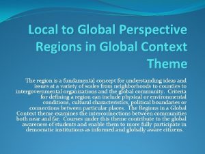 Global perspective themes