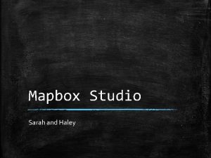 Mapbox studio
