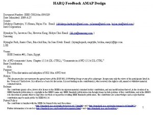 HARQ Feedback AMAP Design Document Number IEEE C