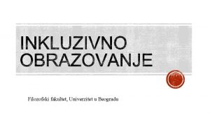 Filozofski fakultet Univerzitet u Beogradu IOP Psihosocijalni model