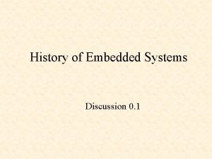 Embedded systems history