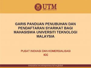 GARIS PANDUAN PENUBUHAN DAN PENDAFTARAN SYARIKAT BAGI MAHASISWA