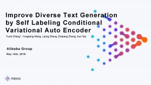 Conditional text generation Conditional text generation