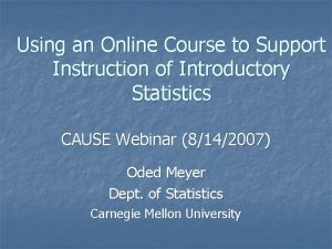 Using an Online Course to Support Instruction of